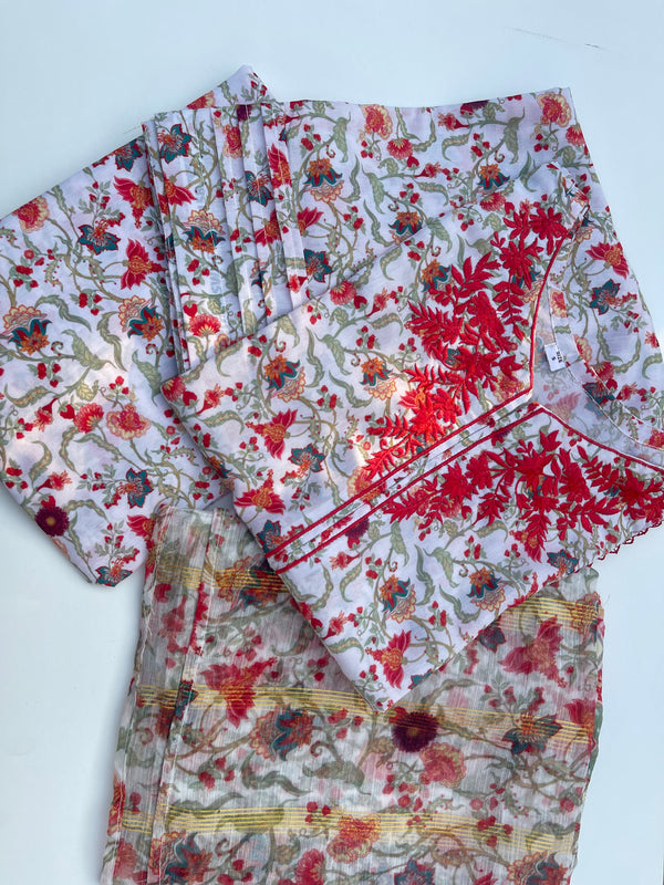 Lawn embroidered 3pc dress