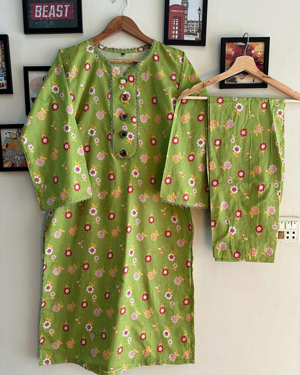 Lawn printed coord set